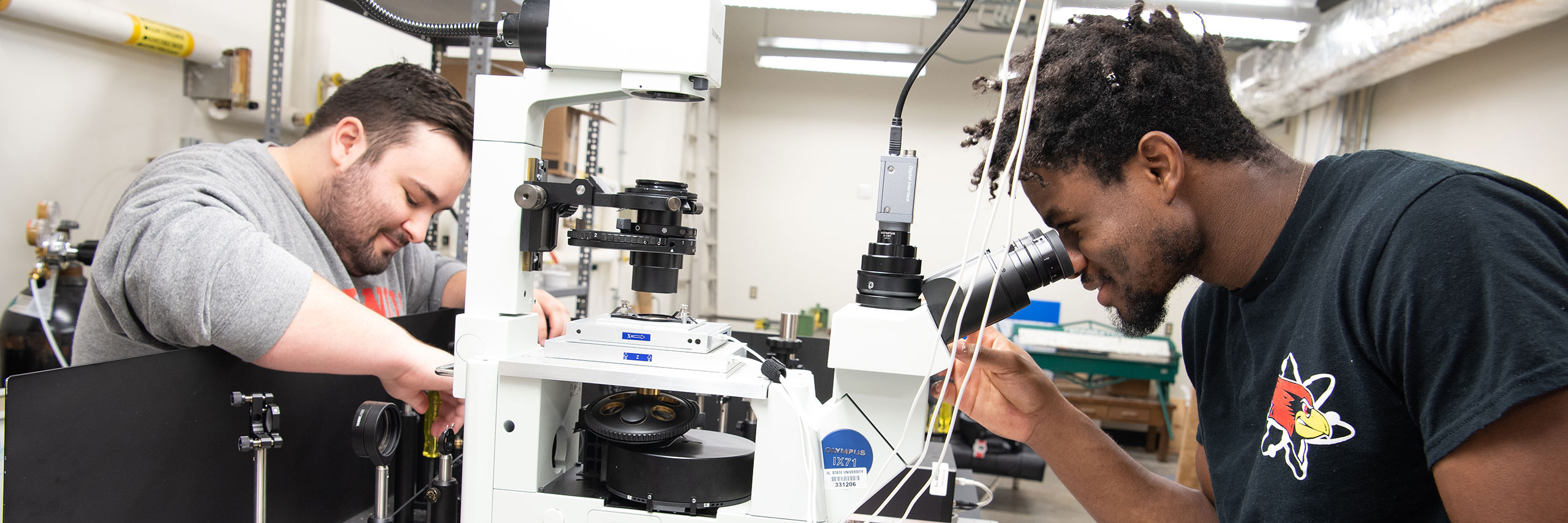 Student working in a lab